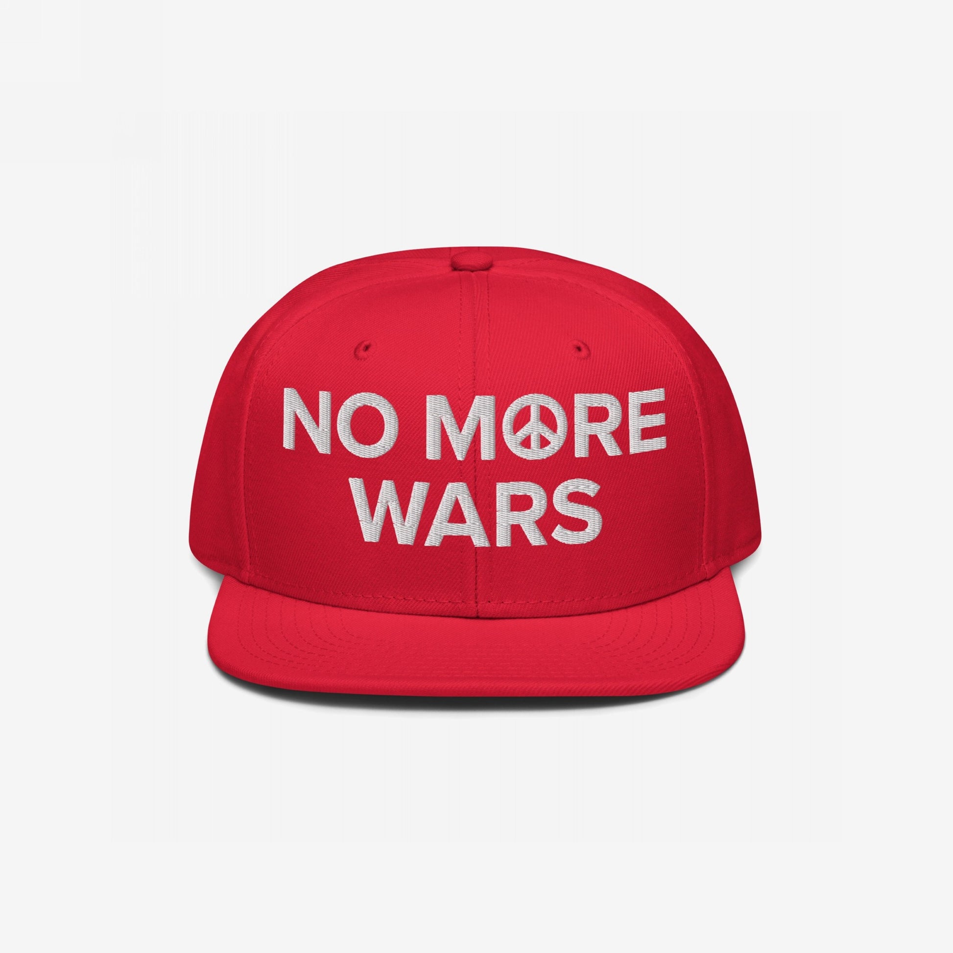 No More Wars Hat Snapback Hat Red by Strange Gang