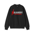No Oligarchy Shirt features “NOLIGARCHY” with a graffiti-style red N and white letters, embodying a rebellious spirit aga