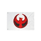 St. Louis Rebel Alliance Flag featuring a bold red-and-black phoenix in a circular design, with two metal grommets for hangin