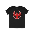 Northern Cardinal Rebel Alliance T-shirt featuring a distressed red phoenix graphic within a circle on the chest, symbolizing