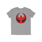Northern Cardinal Rebel Alliance T-shirt features a bold red phoenix-like bird in a circular emblem, symbolizing resistance a