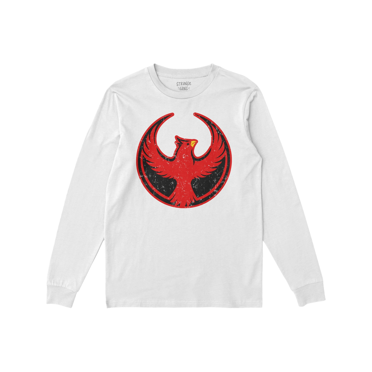 St. Louis Rebel Alliance T-shirt featuring a distressed, circular emblem with a red phoenix on the chest, symbolizing resista