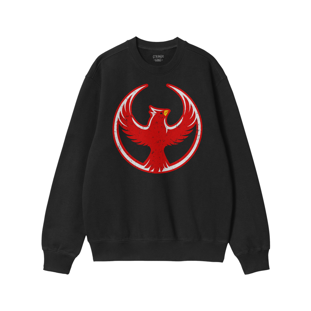 Black St. Louis Rebel Alliance Hoodie & Sweatshirt featuring a bold red phoenix in a circular emblem, symbolizing defiance an