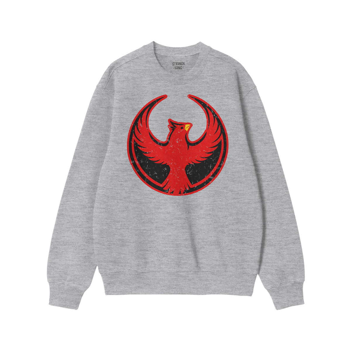 St. Louis Rebel Alliance Hoodie & Sweatshirt featuring a bold red phoenix emblem on light-gray fabric, symbolizing protest an