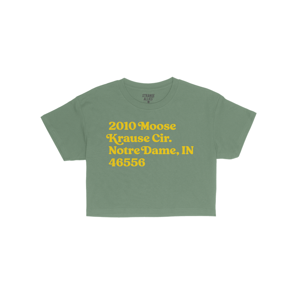 Notre Dame Football Stadium Address Crop Top