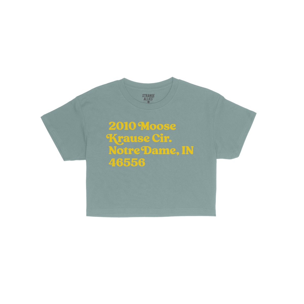 Notre Dame Football Stadium Address Crop Top