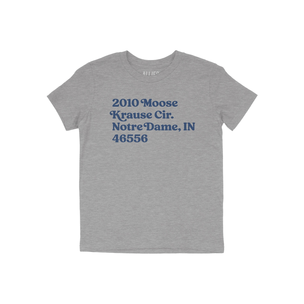 Notre Dame Football Stadium Address Kids T-shirt