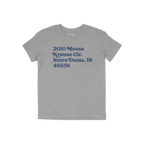 Notre Dame Football Stadium Address Kids T-shirt