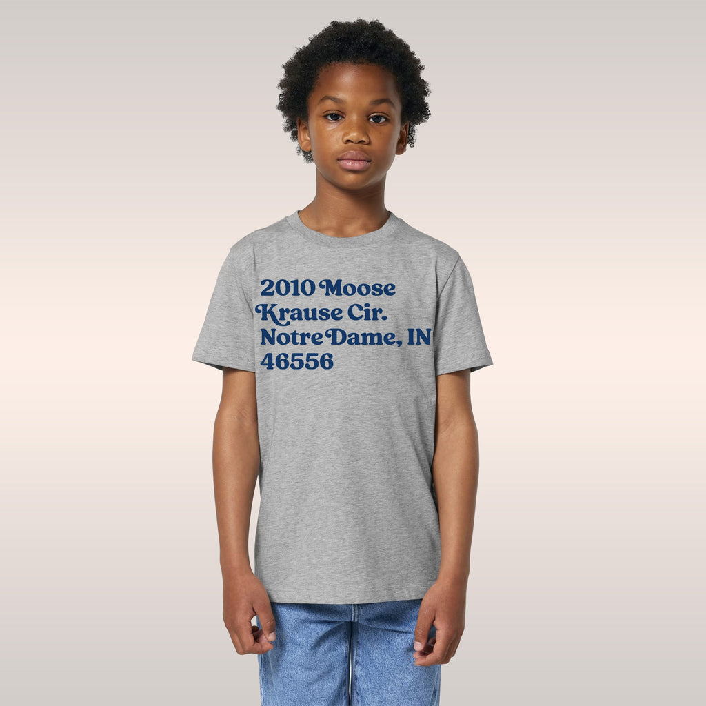 Notre Dame Football Stadium Address Kids T-shirt