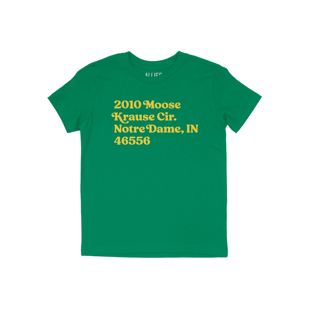 Notre Dame Football Stadium Address Kids T-shirt