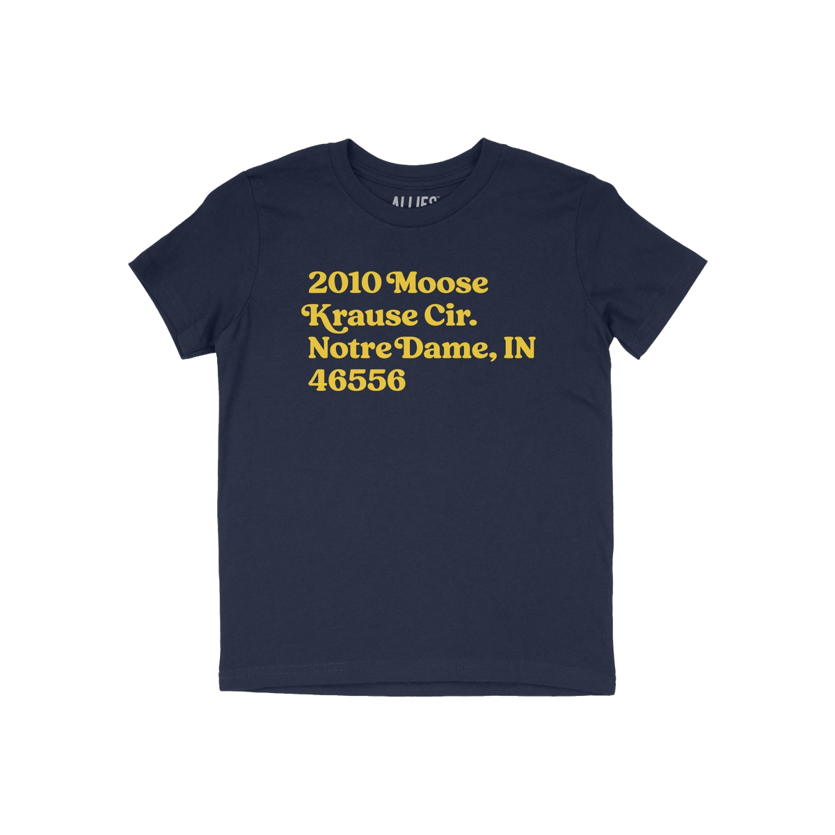 Notre Dame Football Stadium Address Kids T-shirt