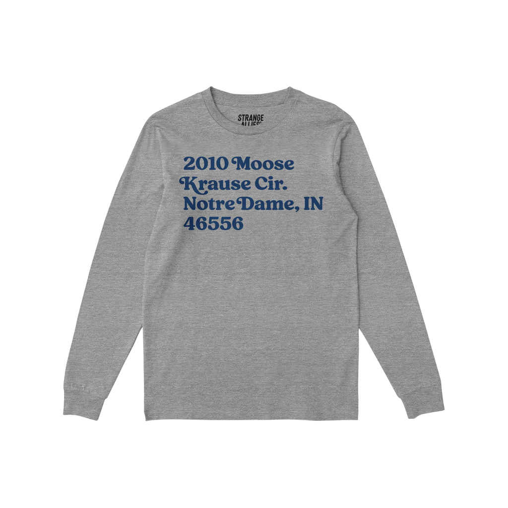 Notre Dame Football Stadium Address Long Sleeve T-shirt