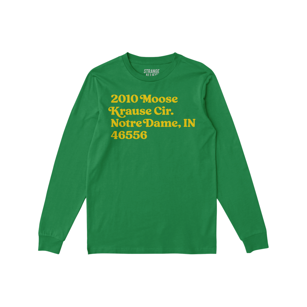 Notre Dame Football Stadium Address Long Sleeve T-shirt