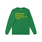 Notre Dame Football Stadium Address Long Sleeve T-shirt