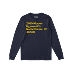 Notre Dame Football Stadium Address Long Sleeve T-shirt