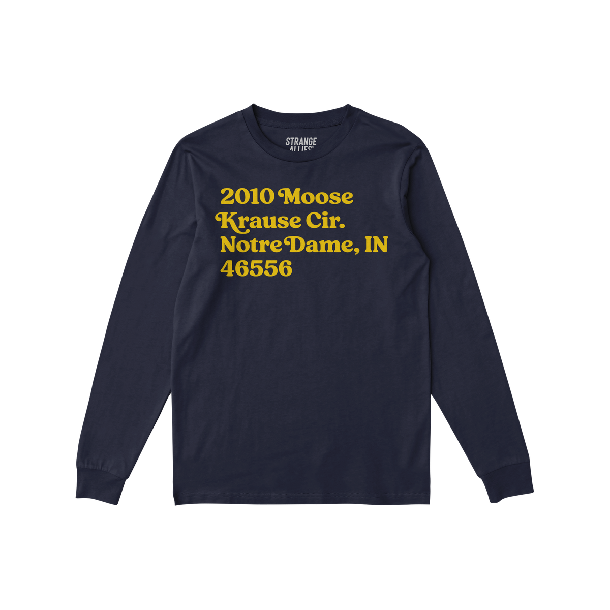 Notre Dame Football Stadium Address Long Sleeve T-shirt