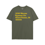 Notre Dame Football Stadium Address T-shirt