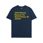 Notre Dame Football Stadium Address T-shirt