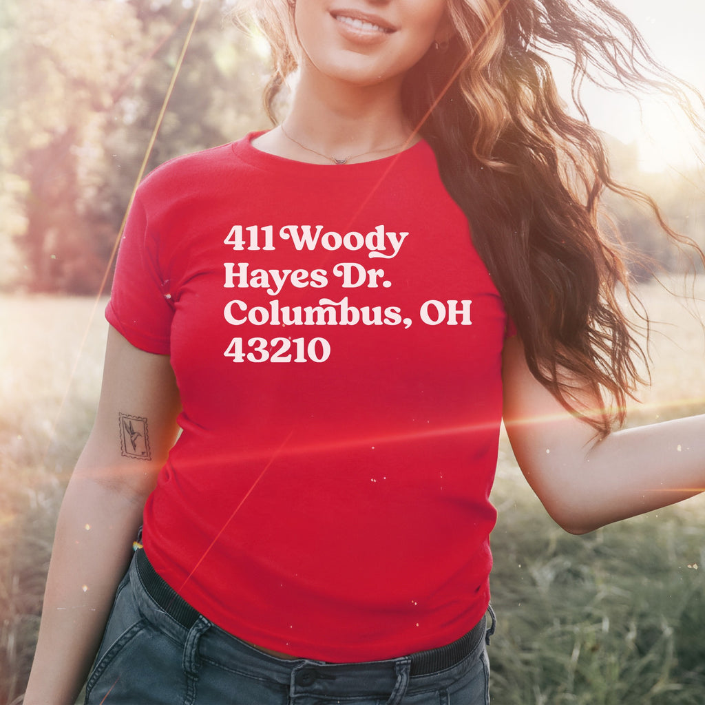 Ohio State Football Stadium Address Women's Baby Tee