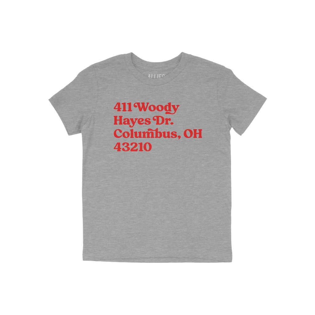 Ohio State Football Stadium Address Kids T-shirt