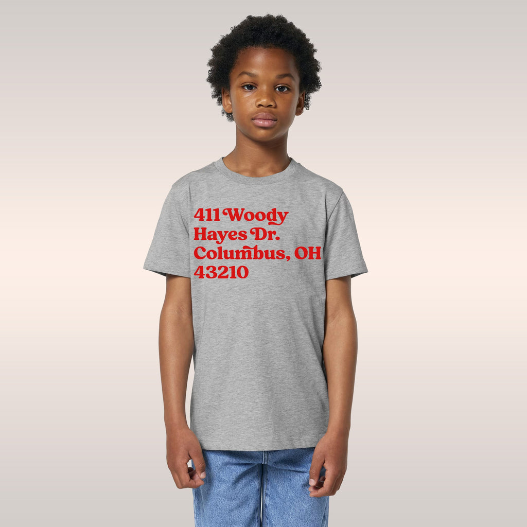 Ohio State Football Stadium Address Kids T-shirt