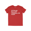 Ohio State Football Stadium Address Kids T-shirt