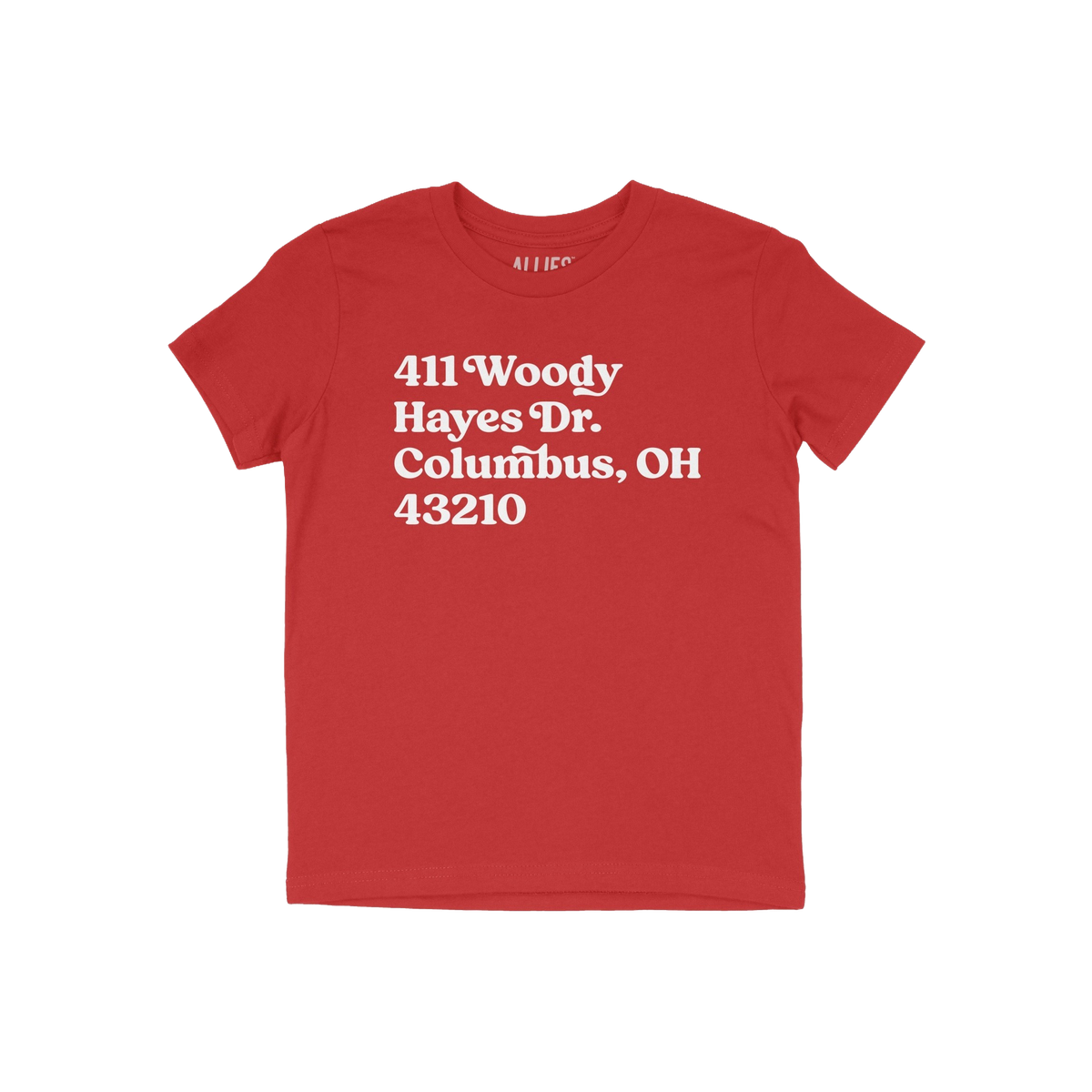 Ohio State Football Stadium Address Kids T-shirt