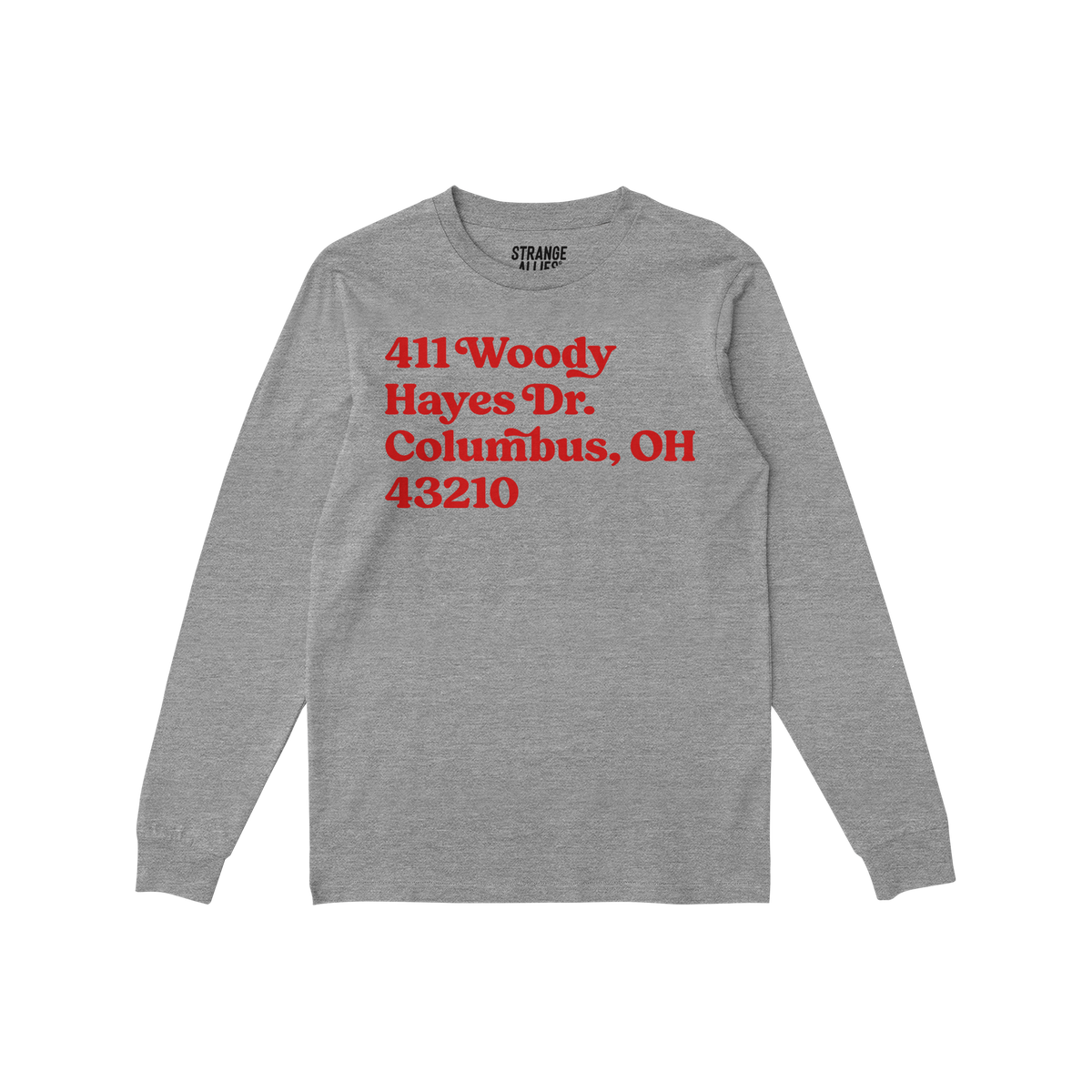 Ohio State Football Stadium Address Long Sleeve T-shirt