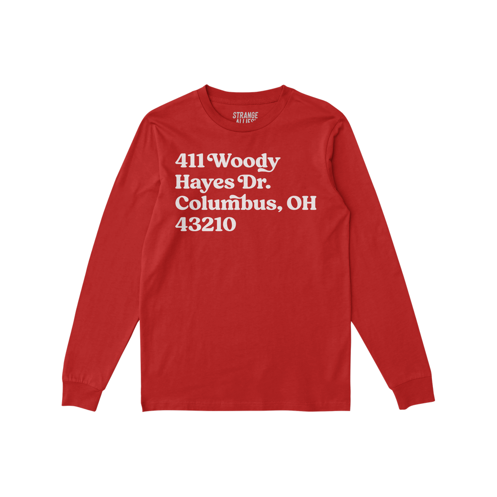 Ohio State Football Stadium Address Long Sleeve T-shirt