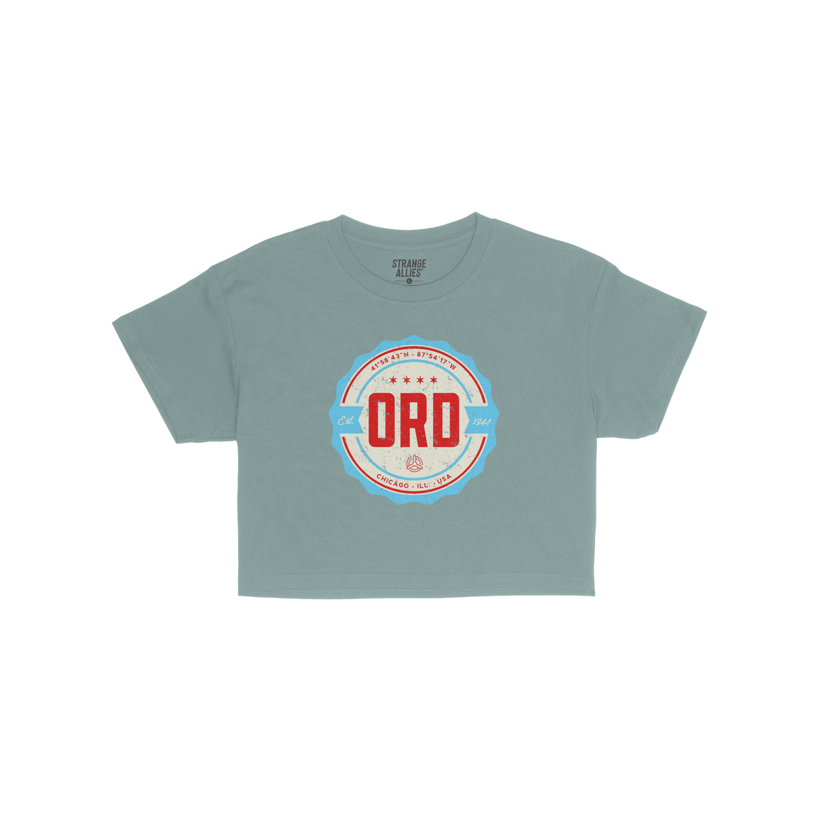 Chicago ORD O'Hare Airport Badge Crop Top