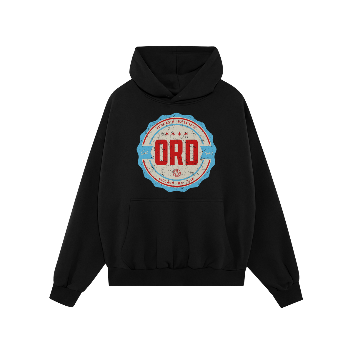Chicago ORD O'Hare Airport Badge Hoodie