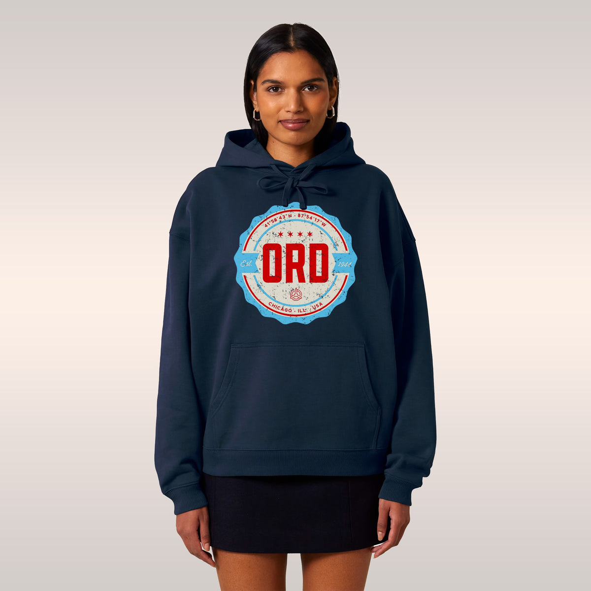 Chicago ORD O'Hare Airport Badge Hoodie