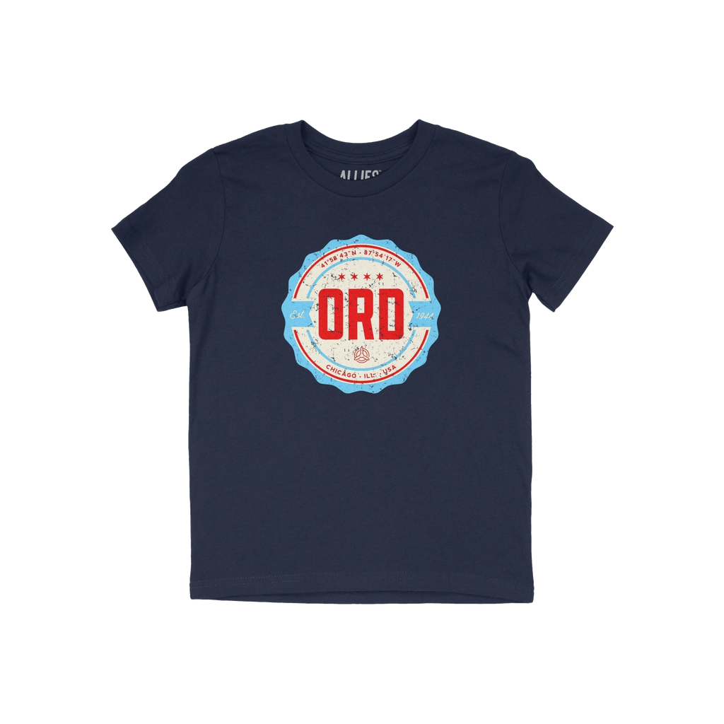 Chicago ORD O'Hare Airport Badge Kids T-shirt