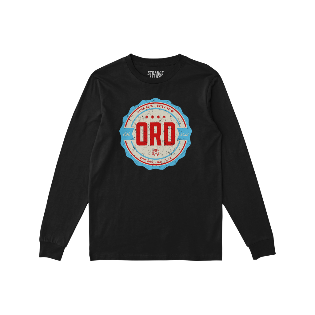 Chicago ORD O'Hare Airport Badge Long Sleeve T-shirt