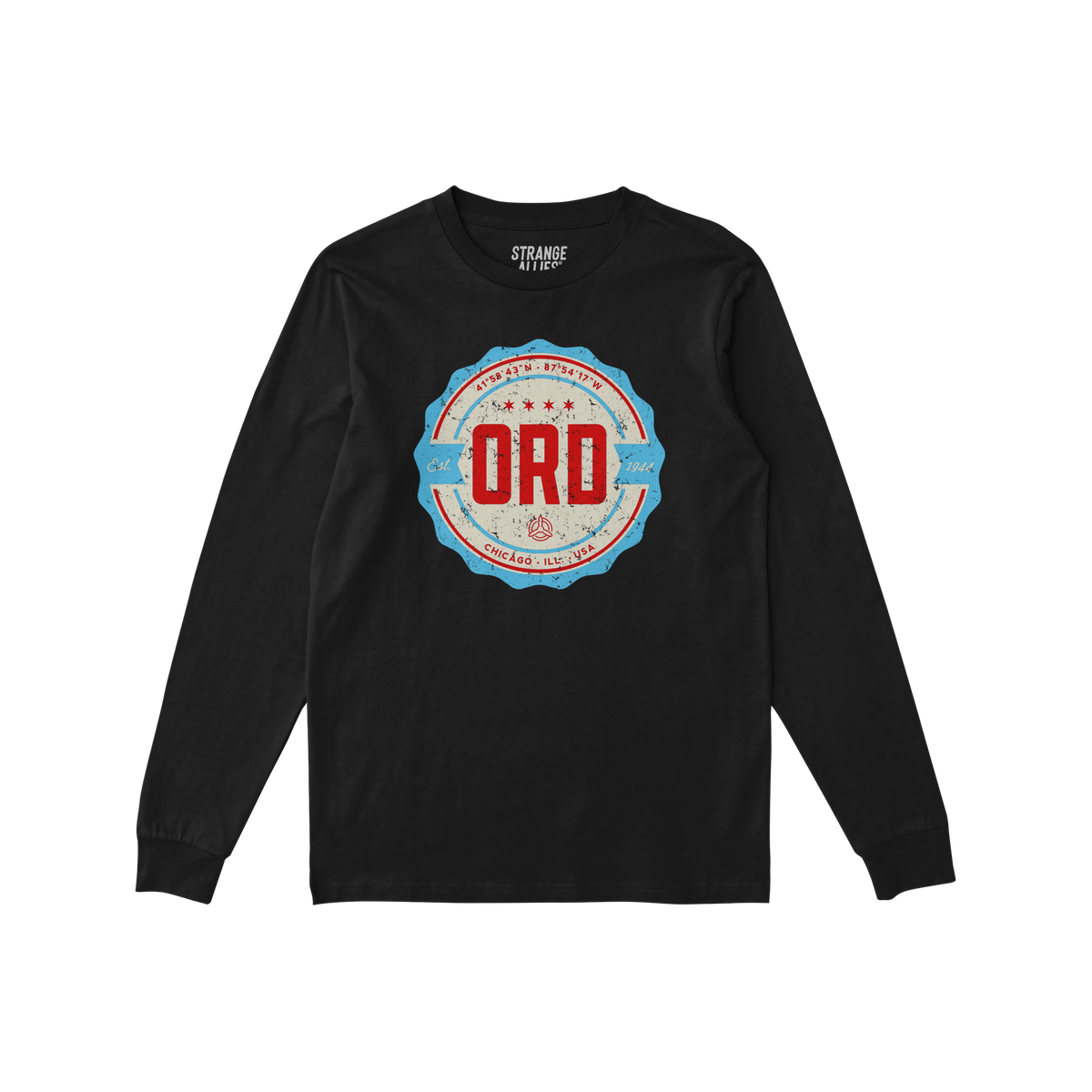 Chicago ORD O'Hare Airport Badge Long Sleeve T-shirt