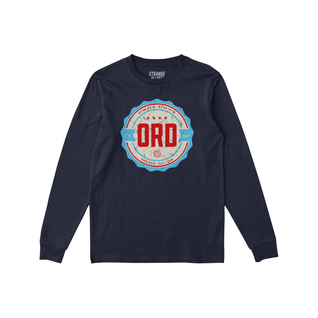Chicago ORD O'Hare Airport Badge Long Sleeve T-shirt