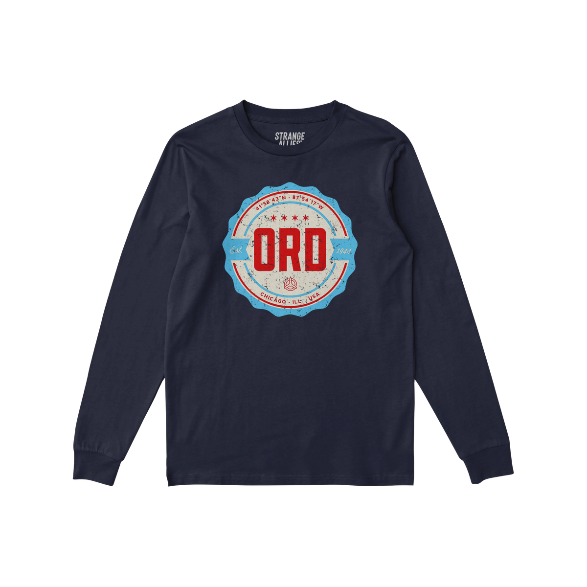 Chicago ORD O'Hare Airport Badge Long Sleeve T-shirt