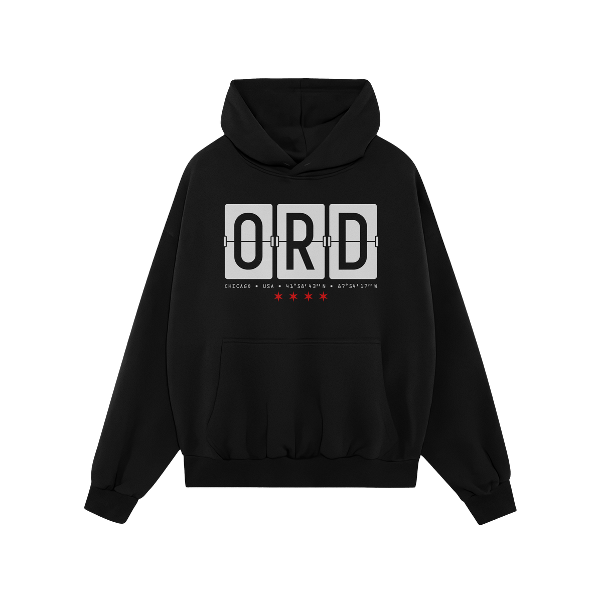 Chicago ORD O'Hare Airport Flipboard Hoodie