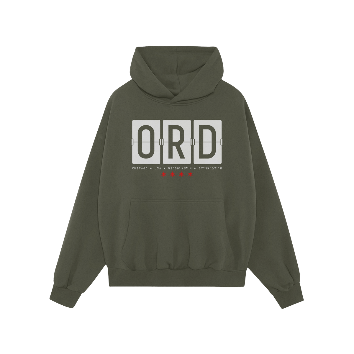 Chicago ORD O'Hare Airport Flipboard Hoodie