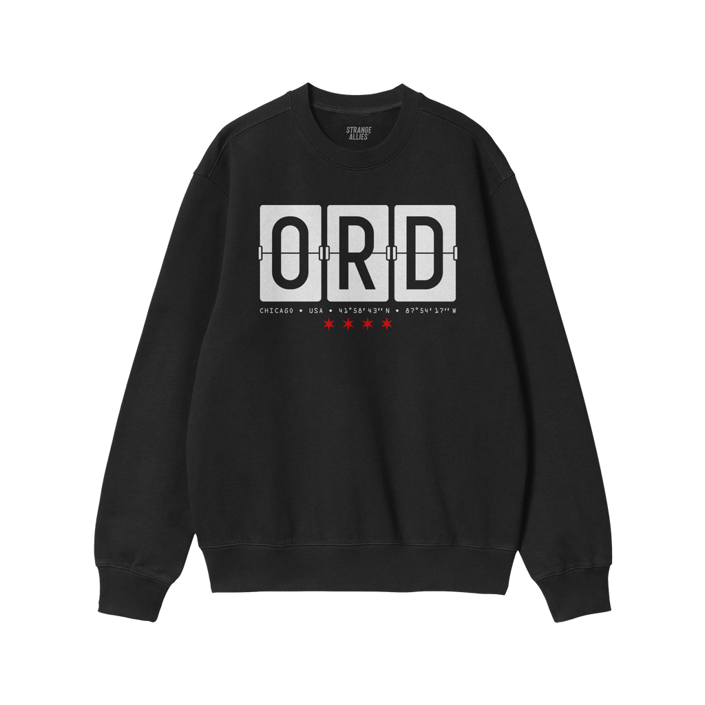 Chicago ORD O'Hare Airport Flipboard Sweatshirt