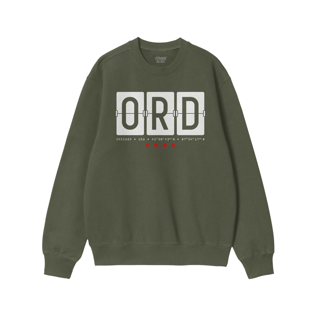 Chicago ORD O'Hare Airport Flipboard Sweatshirt