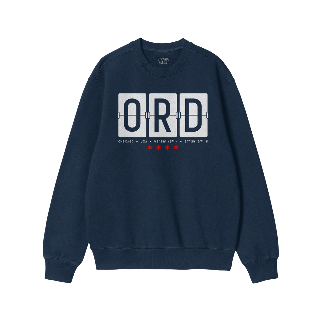 Chicago ORD O'Hare Airport Flipboard Sweatshirt
