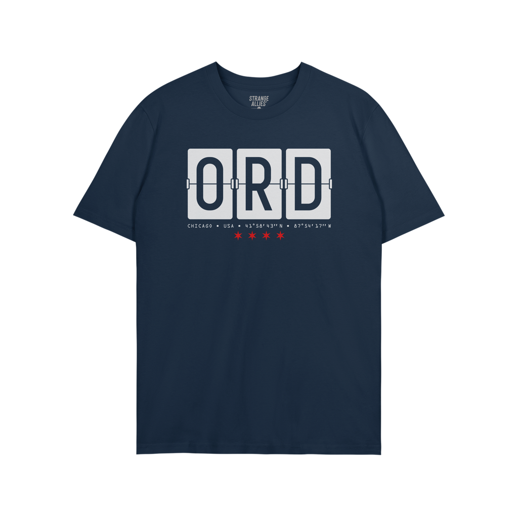 Chicago ORD O'Hare Airport Flipboard T-shirt