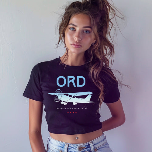 Chicago ORD O'Hare Airport Gradient Women's Baby Tee