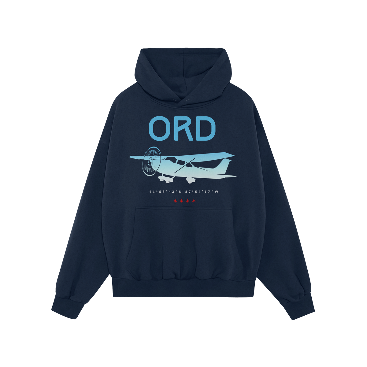 Chicago ORD O'Hare Airport Gradient Hoodie