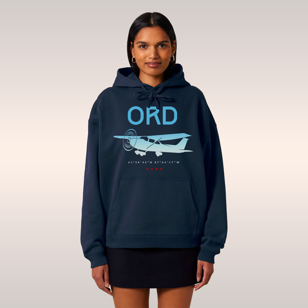 Chicago ORD O'Hare Airport Gradient Hoodie