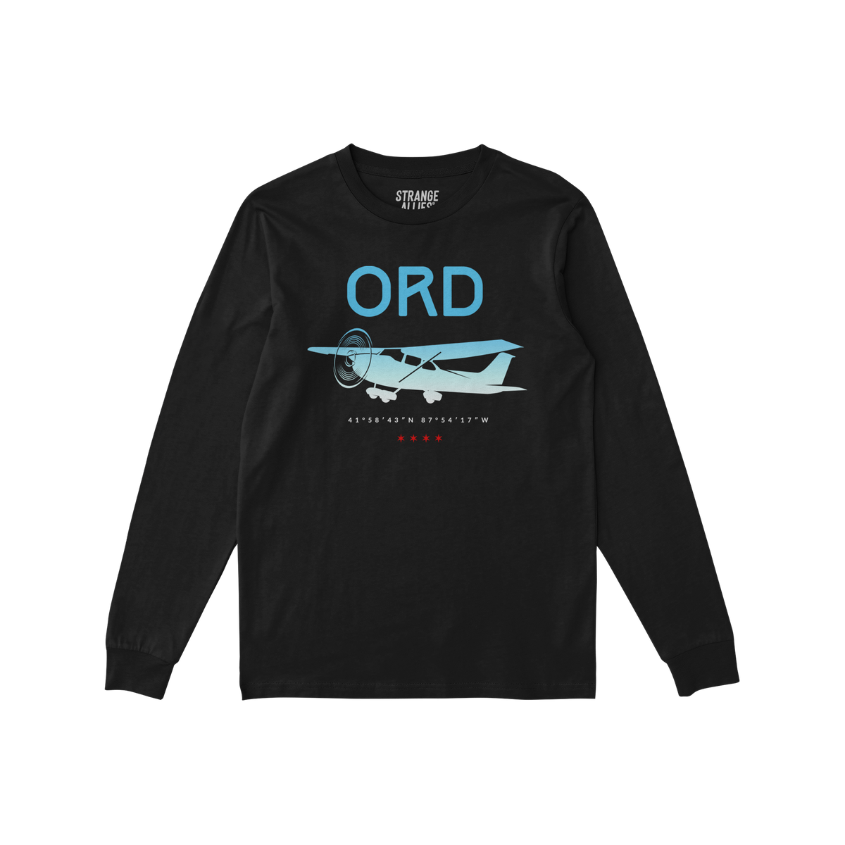 Chicago ORD O'Hare Airport Gradient Long Sleeve T-shirt