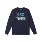 Chicago ORD O'Hare Airport Gradient Long Sleeve T-shirt