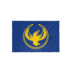 The Oregon Rebel Alliance Flag features a golden bird emblem, symbolizing solidarity and defiance, encircled by rings on a bl