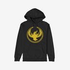 Oregon Rebel Alliance Hoodie & Sweatshirt features a black design with a distressed golden-yellow bird graphic, symbolizing protest and community support. Ideal for marches and rallies, embodying a bold, lived-in aesthetic.